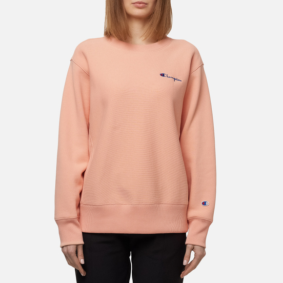 Женская толстовка Champion Reverse Weave Small Script & Logo Sleeve Crew Neck Peach