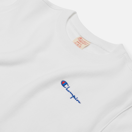 Женская толстовка Champion Reverse Weave Small Script & Logo Sleeve Crew Neck White
