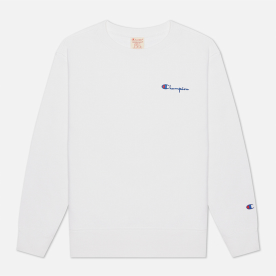 Женская толстовка Champion Reverse Weave Small Script & Logo Sleeve Crew Neck White