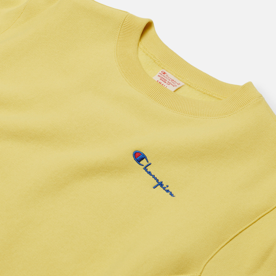 Женская толстовка Champion Reverse Weave Small Script & Logo Sleeve Crew Neck Yellow