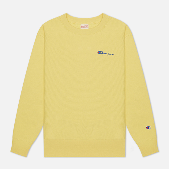 Женская толстовка Champion Reverse Weave Small Script & Logo Sleeve Crew Neck Yellow