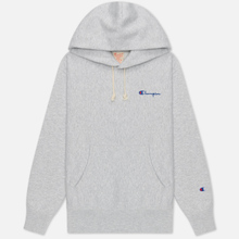Женская толстовка Champion Reverse Weave Small Script & Logo Sleeve Hoodie Light Grey фото- 0