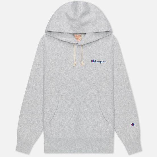 Женская толстовка Champion Reverse Weave Small Script & Logo Sleeve Hoodie Light Grey