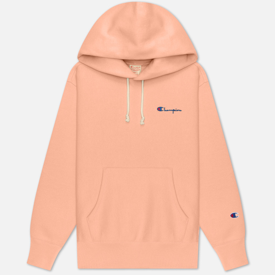 Женская толстовка Champion Reverse Weave Small Script & Logo Sleeve Hoodie Pink