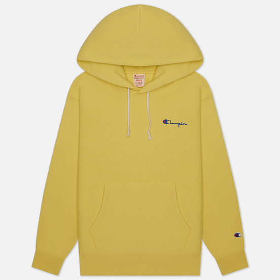 Женская толстовка Champion Reverse Weave Small Script & Logo Sleeve Hoodie Yellow
