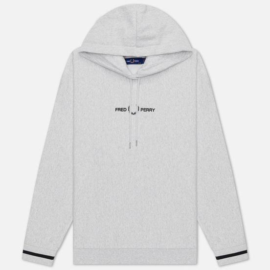 Женская толстовка Fred Perry Embroidered Hoodie Iced Grey Marl