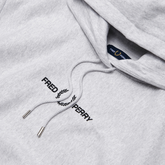 Женская толстовка Fred Perry Embroidered Hoodie Iced Grey Marl