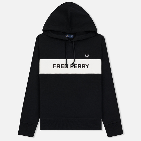 Женская толстовка Fred Perry Printed Brand Hoodie Black