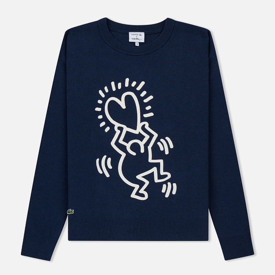 Женская толстовка Lacoste x Keith Haring 3D Print Crew Neck Blue/White
