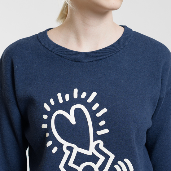 Женская толстовка Lacoste x Keith Haring 3D Print Crew Neck Blue/White