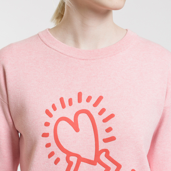 Женская толстовка Lacoste x Keith Haring 3D Print Crew Neck Pink/Red