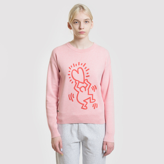 Женская толстовка Lacoste x Keith Haring 3D Print Crew Neck Pink/Red