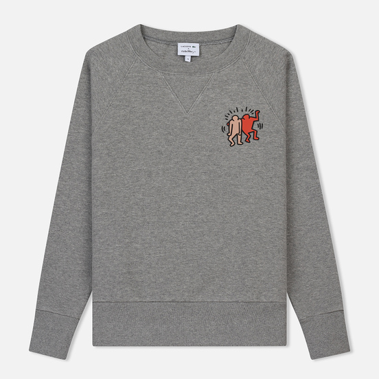 Женская толстовка Lacoste x Keith Haring Print Crew Neck Grey Chine
