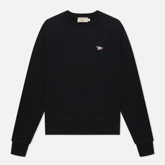 Женская толстовка Maison Kitsune Tricolor Fox Patch Black