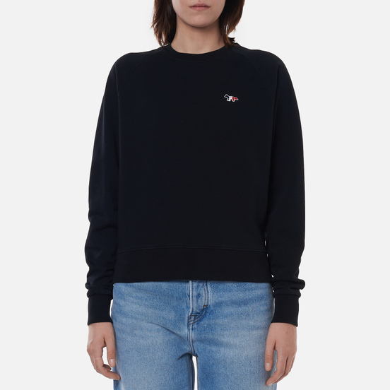 Женская толстовка Maison Kitsune Tricolor Fox Patch Black