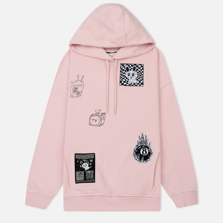 Женская толстовка McQ Alexander McQueen Cut Slouch Hoddie TV & Chill Post It Pink