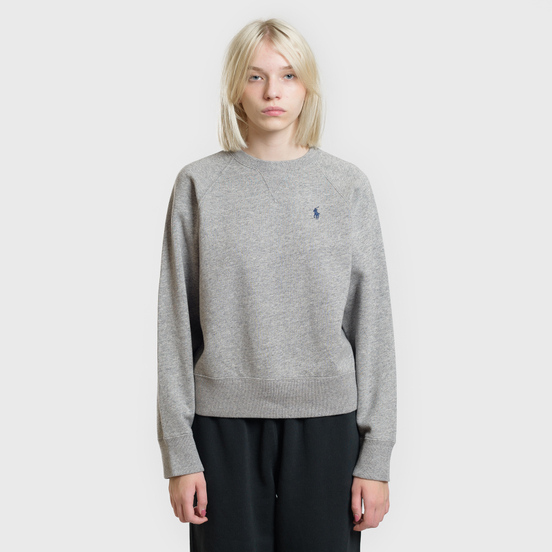 Женская толстовка Polo Ralph Lauren Embroidered Logo Seasonal Crew Neck Dark Vintage Heather