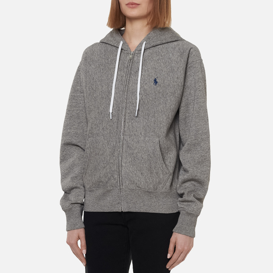 Женская толстовка Polo Ralph Lauren Full-Zip Fleece Hoodie Dark Vintage Heather