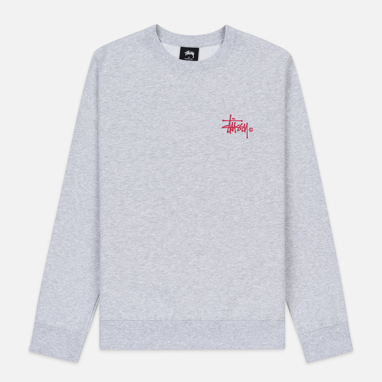 Женская толстовка Stussy Basic Logo Crew Ash Heather/Pink