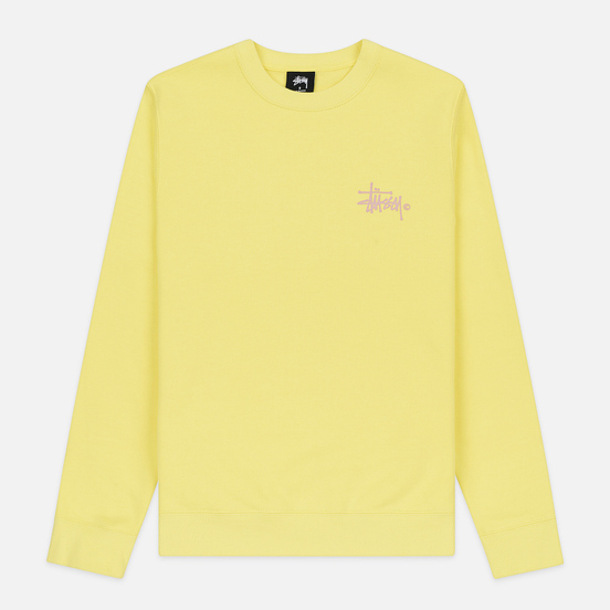 Женская толстовка Stussy Basic Logo Crew Lemon