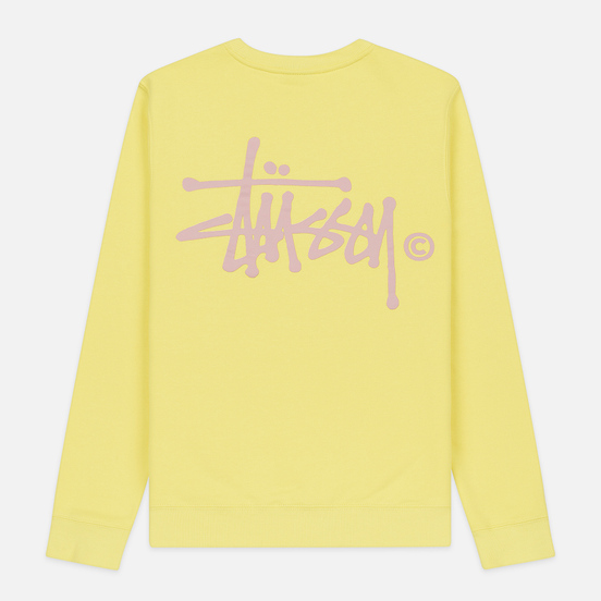 Женская толстовка Stussy Basic Logo Crew Lemon