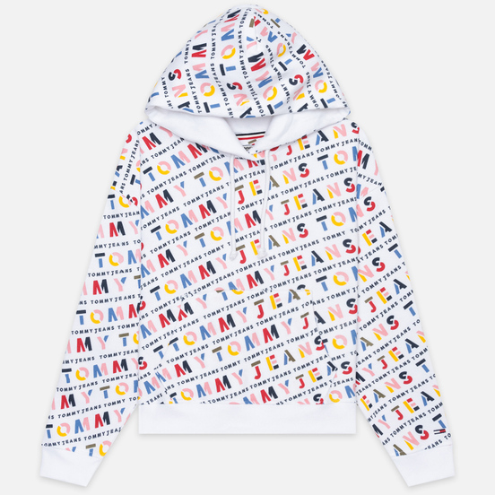 Женская толстовка Tommy Jeans All Over Print Hoodie Classic White/Stencil