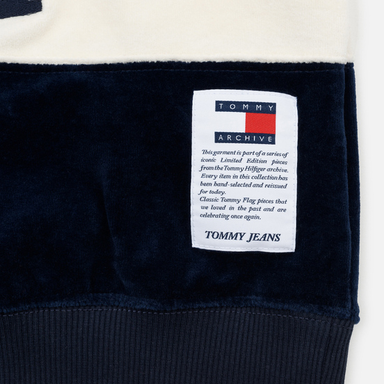 Женская толстовка Tommy Jeans Heritage Mock Neck Velour Navy Blazzer/Multi