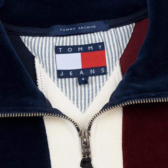 Женская толстовка Tommy Jeans Heritage Mock Neck Velour Navy Blazzer/Multi