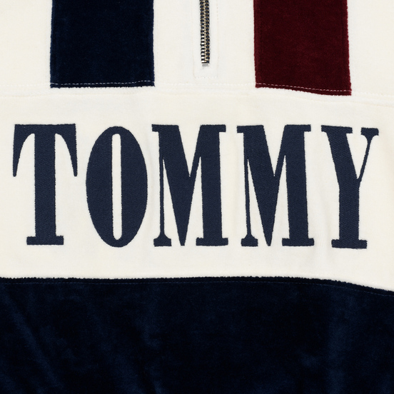 Женская толстовка Tommy Jeans Heritage Mock Neck Velour Navy Blazzer/Multi