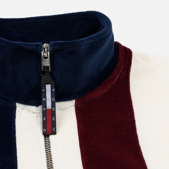 Женская толстовка Tommy Jeans Heritage Mock Neck Velour Navy Blazzer/Multi