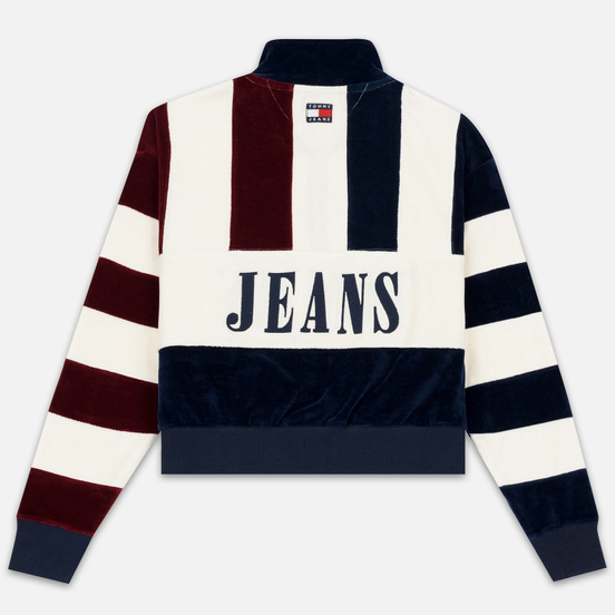 Женская толстовка Tommy Jeans Heritage Mock Neck Velour Navy Blazzer/Multi