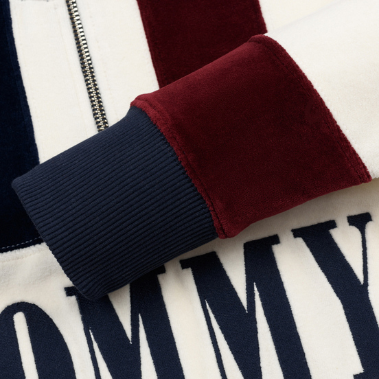 Женская толстовка Tommy Jeans Heritage Mock Neck Velour Navy Blazzer/Multi