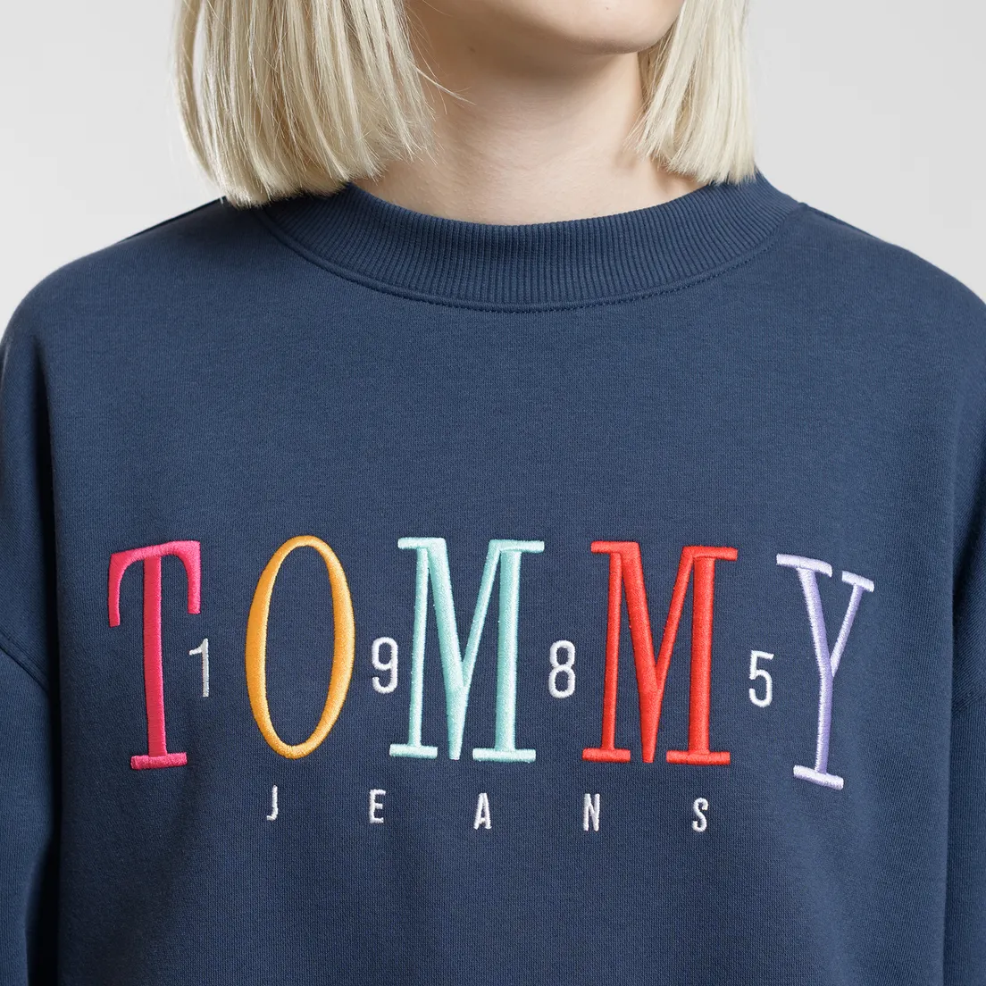Tommy Jeans Женская толстовка Multicolor Embroidery Crew 1985