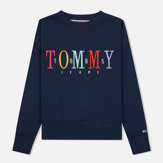 Женская толстовка Tommy Jeans Multicolor Embroidery Crew 1985 Black Iris