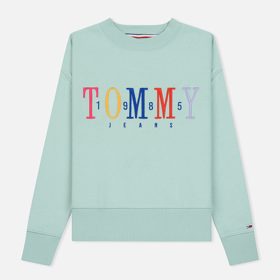 Женская толстовка Tommy Jeans Multicolor Embroidery Crew 1985 Canal Blue