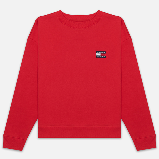 Женская толстовка Tommy Jeans Tommy Badge Crew Racing Red