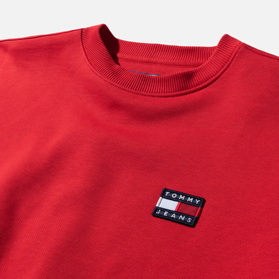 Женская толстовка Tommy Jeans Tommy Badge Crew Racing Red