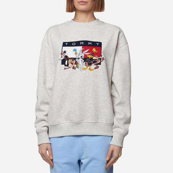 Женская толстовка Tommy Jeans x Looney Tunes Crew Neck Pale Grey Heather