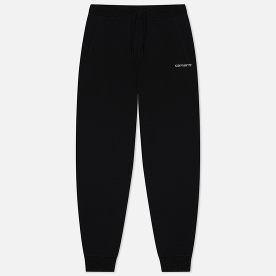 Женские брюки Carhartt WIP W' Script Embroidery 9.1 Oz Black/White