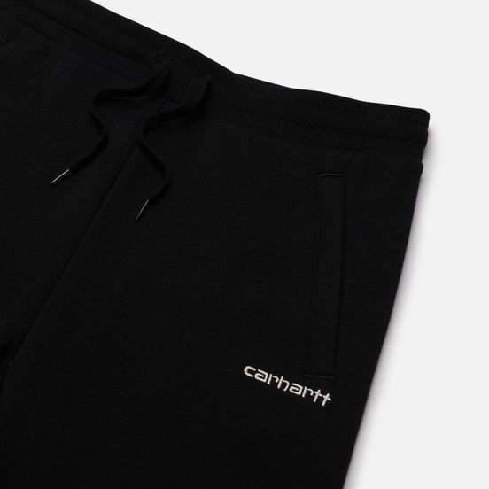 Женские брюки Carhartt WIP W' Script Embroidery 9.1 Oz Black/White
