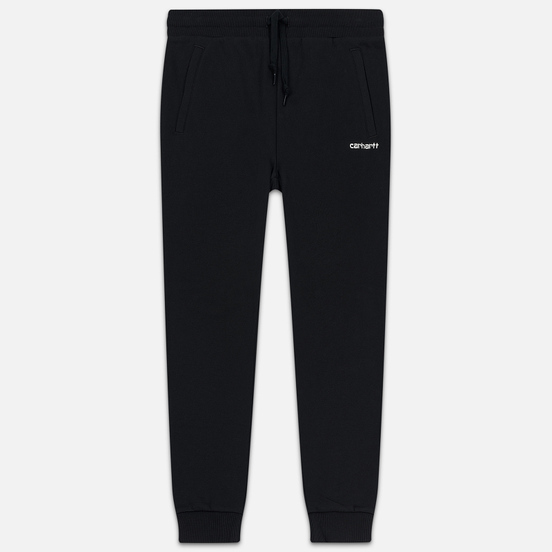Женские брюки Carhartt WIP W' Script Embroidery 9.1 Oz Black/White