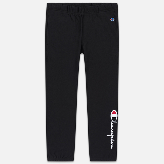 Женские брюки Champion Reverse Weave Big Script Elastic Cuff Black