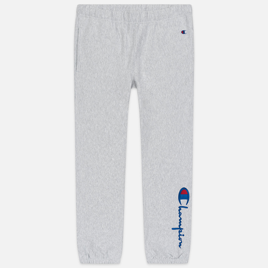Женские брюки Champion Reverse Weave Big Script Elastic Cuff Light Grey