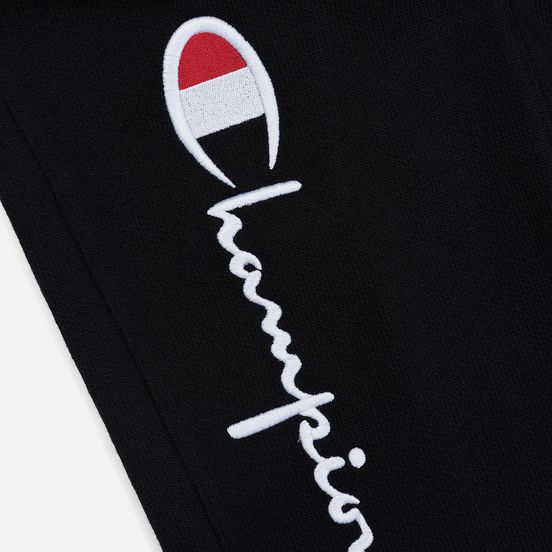 Женские брюки Champion Reverse Weave Big Script Rib Cuff Black