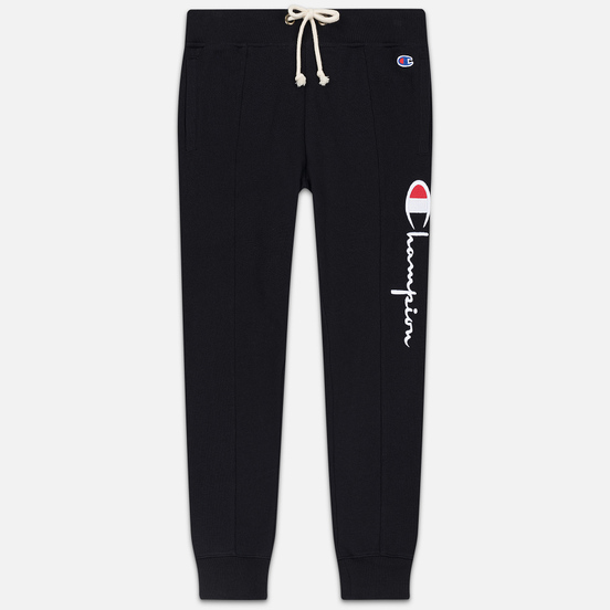 Женские брюки Champion Reverse Weave Big Script Rib Cuff Black