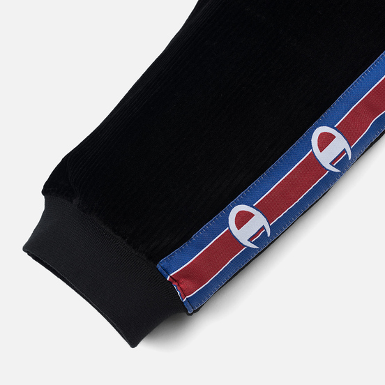Женские брюки Champion Reverse Weave Logo Tape Rib Cuff Black