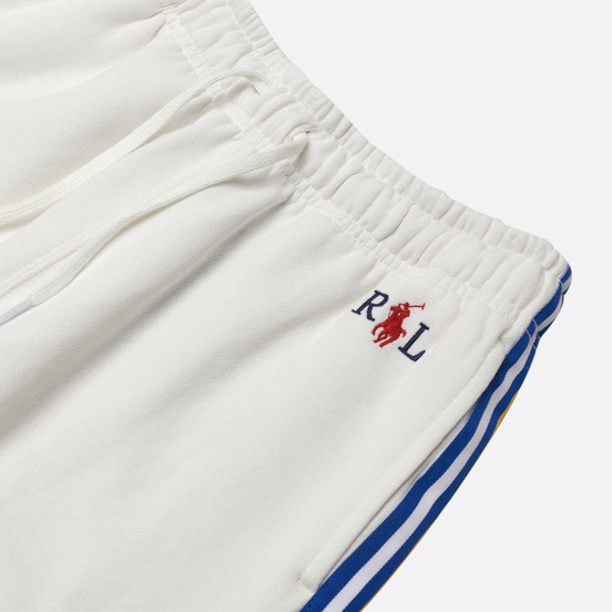 Женские брюки Polo Ralph Lauren Bold Stripes Lightweight Seasonal Fleece Ankle Deckwash White