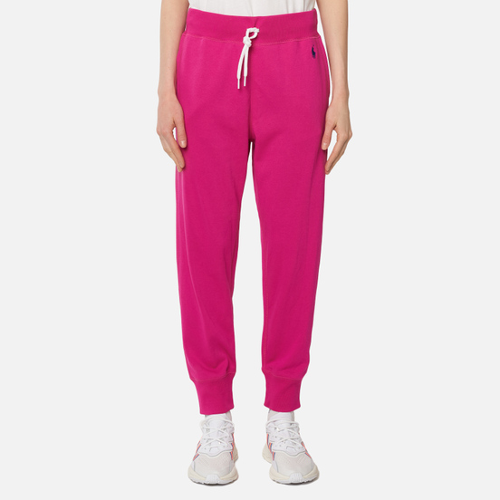 Женские брюки Polo Ralph Lauren Polo Pony Mini Logo Ankle Featherweight Fleece Accent Pink