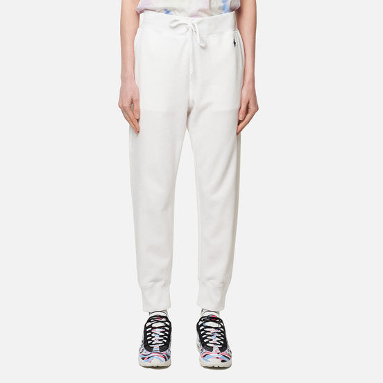 Женские брюки Polo Ralph Lauren Polo Pony Mini Logo Ankle Featherweight Fleece White
