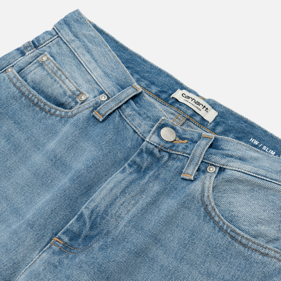 Женские джинсы Carhartt WIP W' Page Carrot Ankle Slim 13 Oz Blue Light Stone Washed